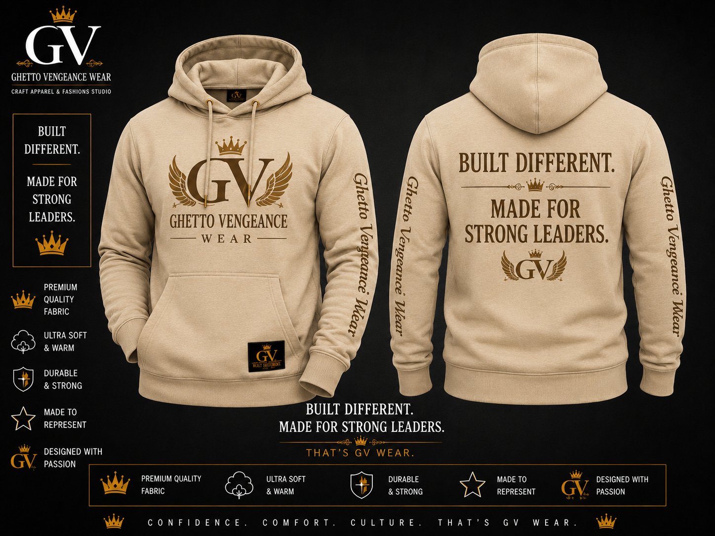 Ghetto Vengence Wear Fall Fit Hoodie