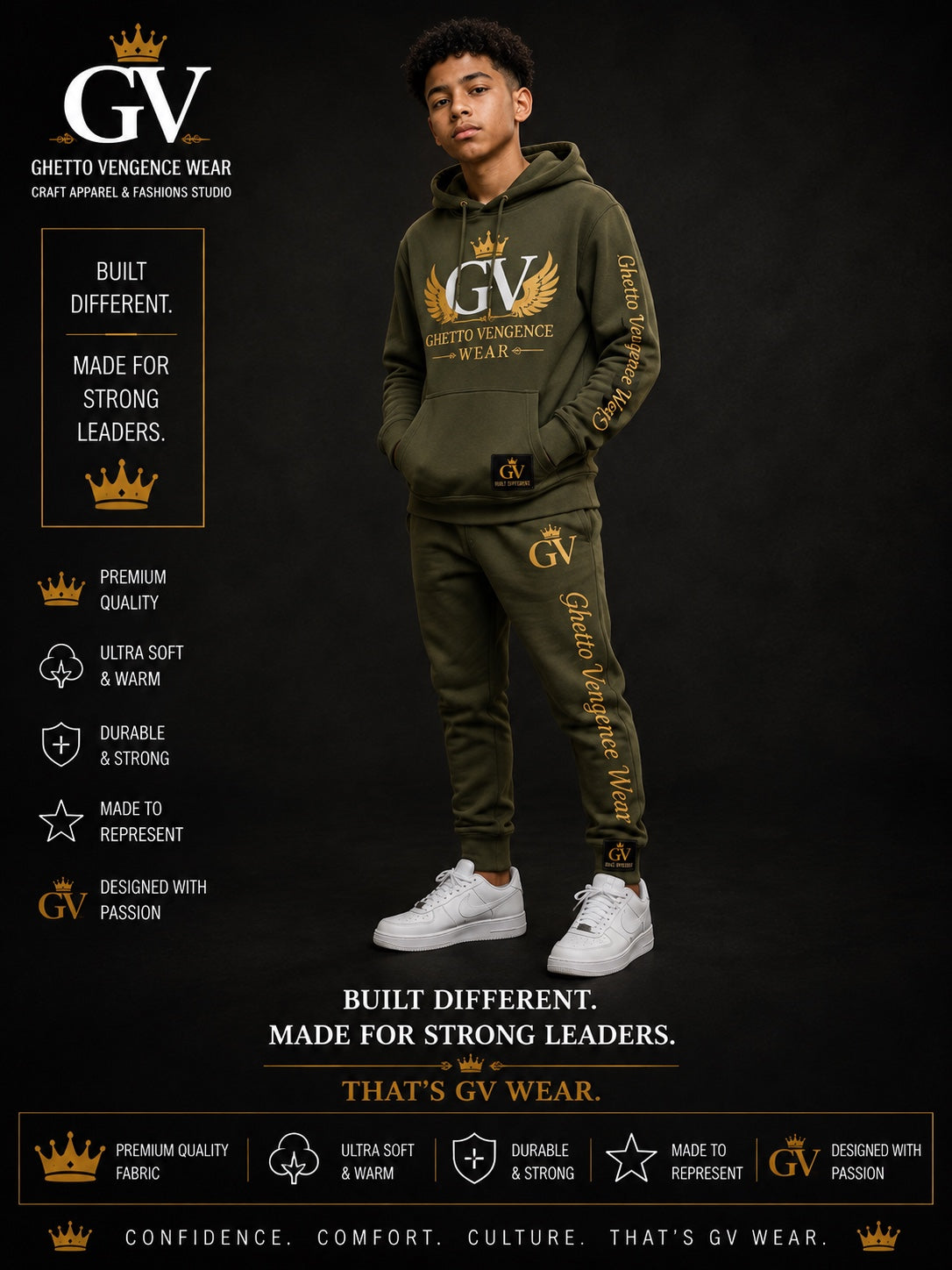 Ghetto Vengence Wear Teen Joggers Set