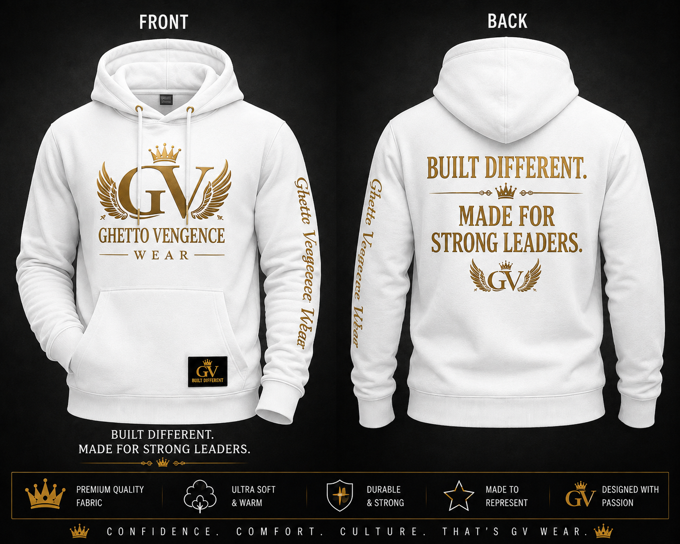 Ghetto Vengence Wear Fall Fit Hoodie