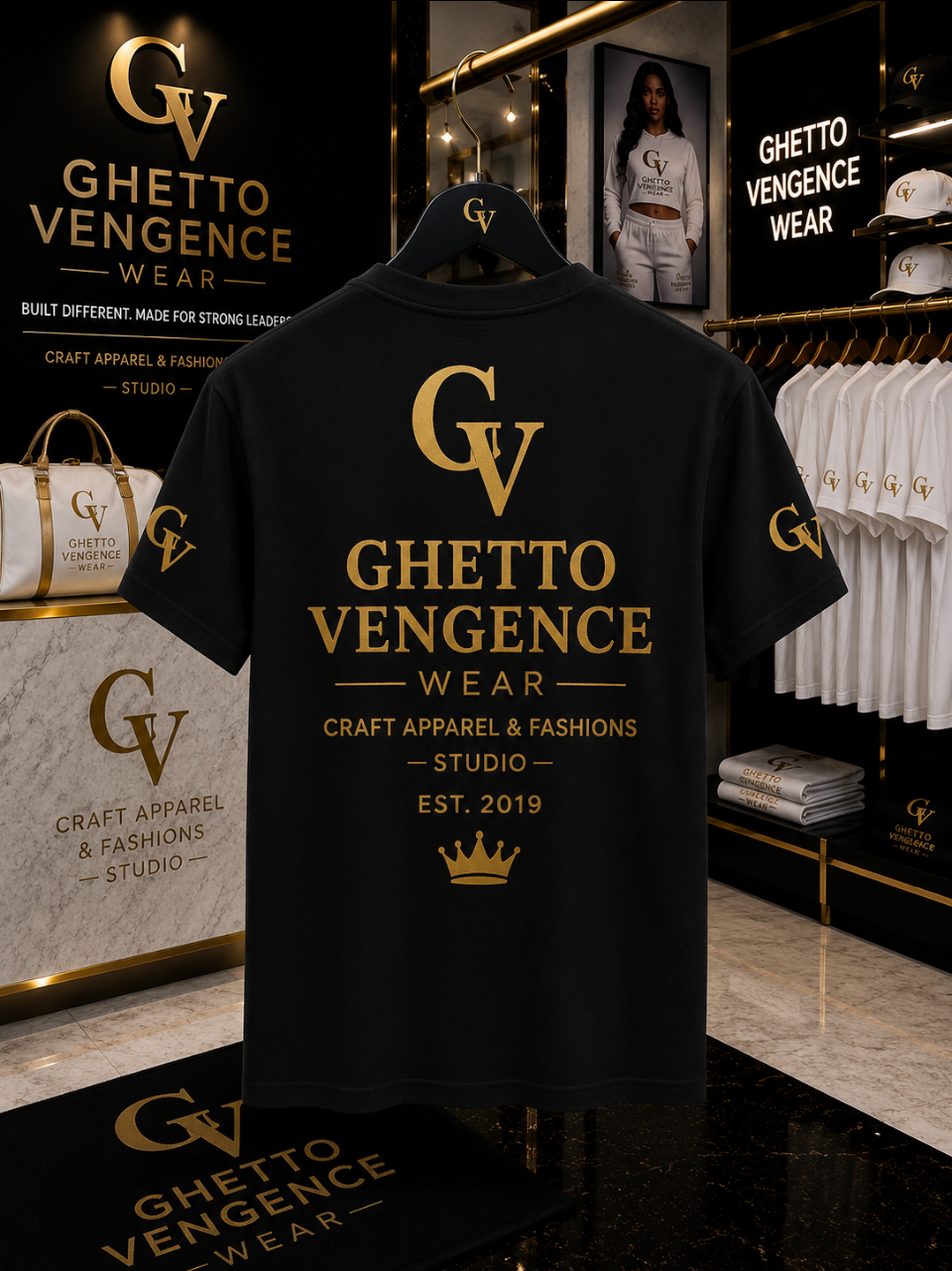 Ghetto Vengence Wear Diagonal 1 Designer Shirt