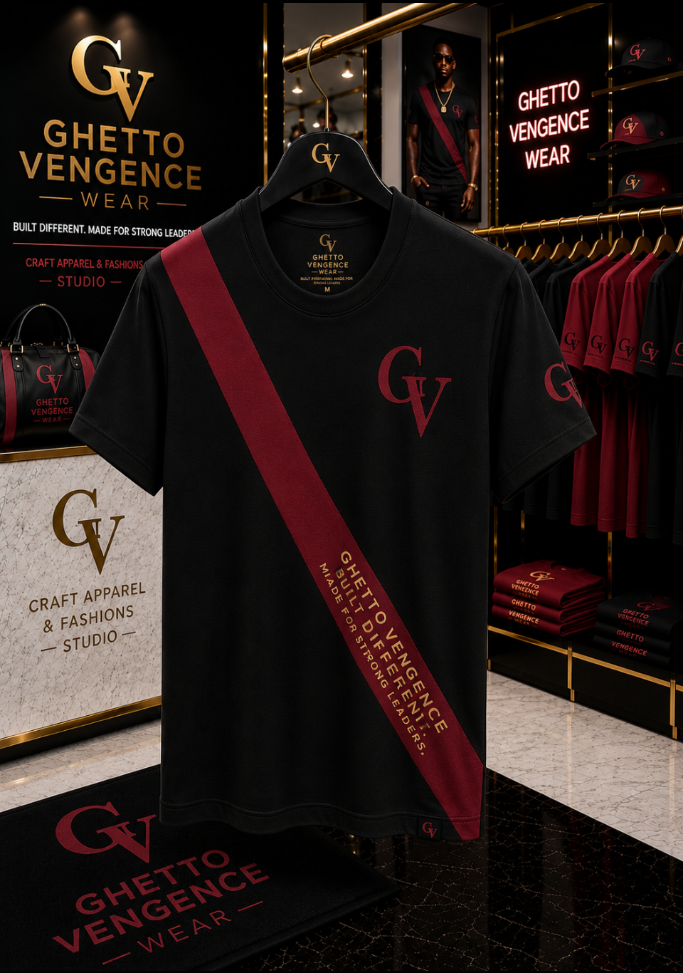 Ghetto Vengence Wear Diagonal 1 Designer Shirt
