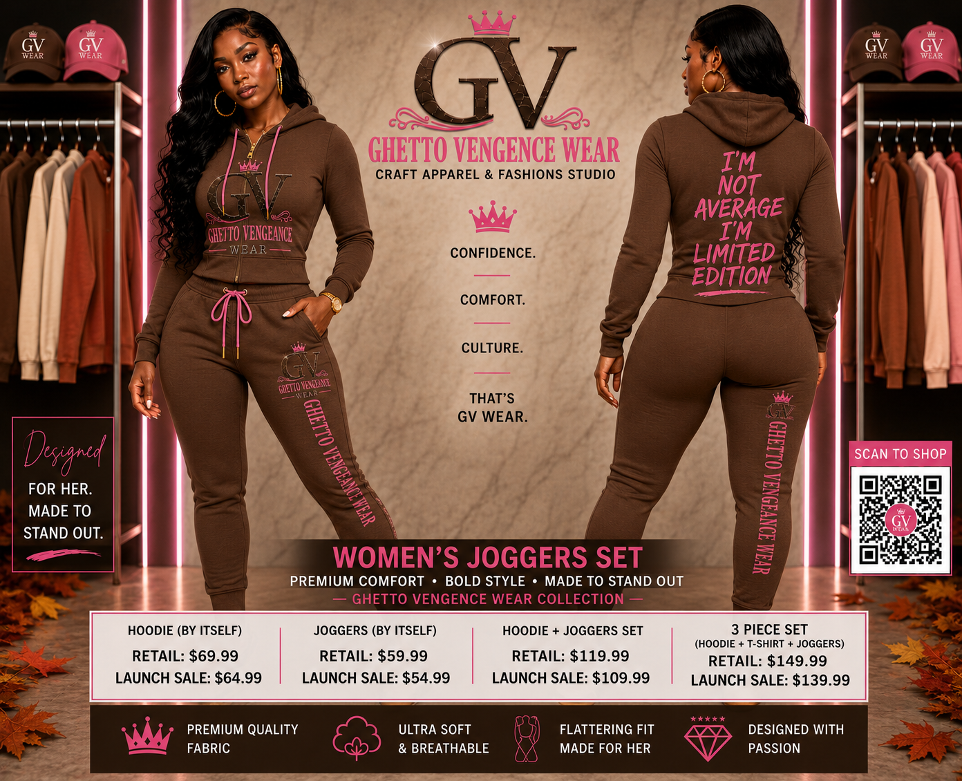 Women Ghetto Vengence Wear Diagonal