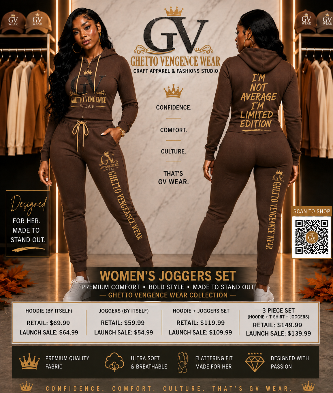 Women Ghetto Vengence Wear Diagonal