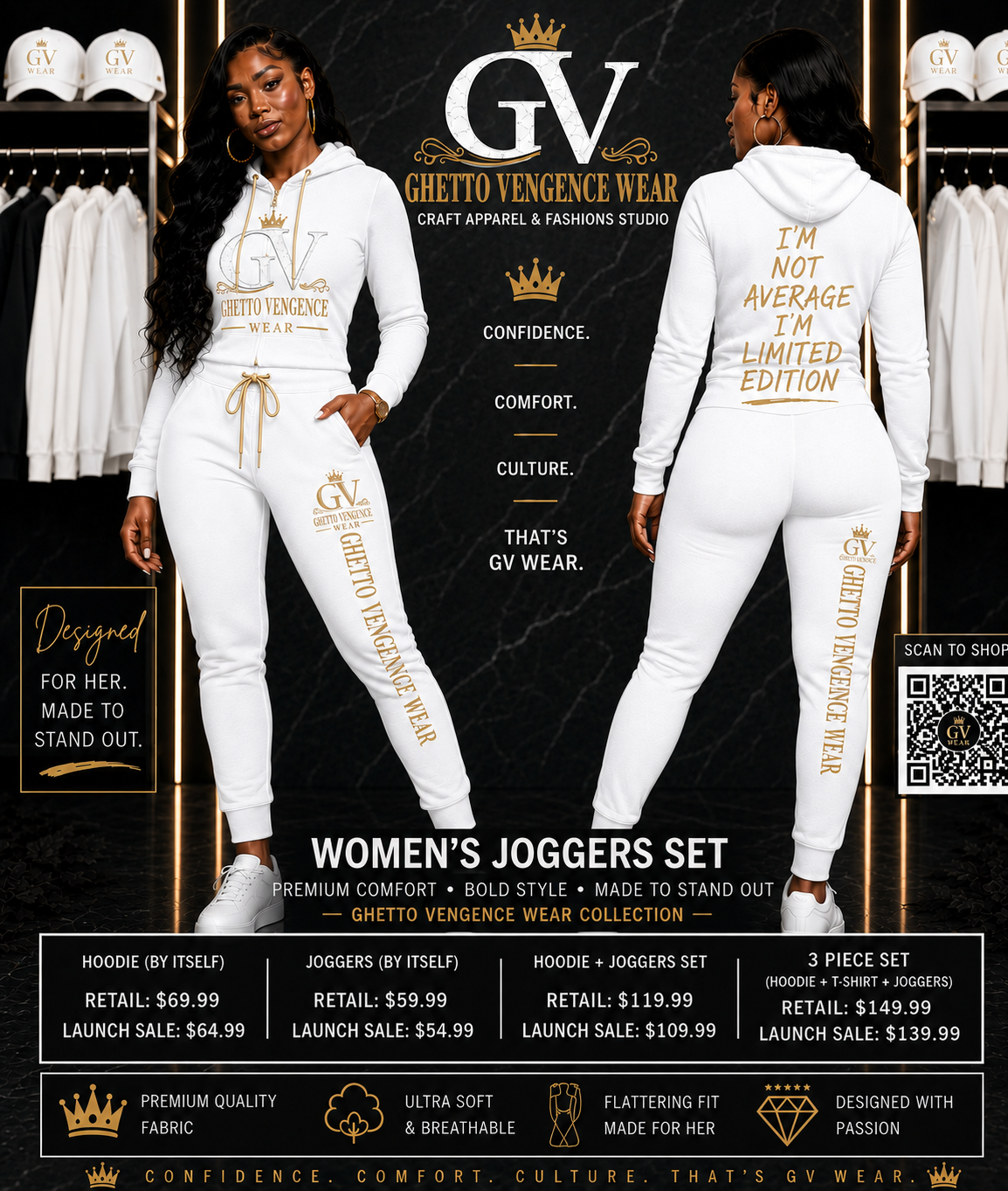 Women Ghetto Vengence Wear Diagonal