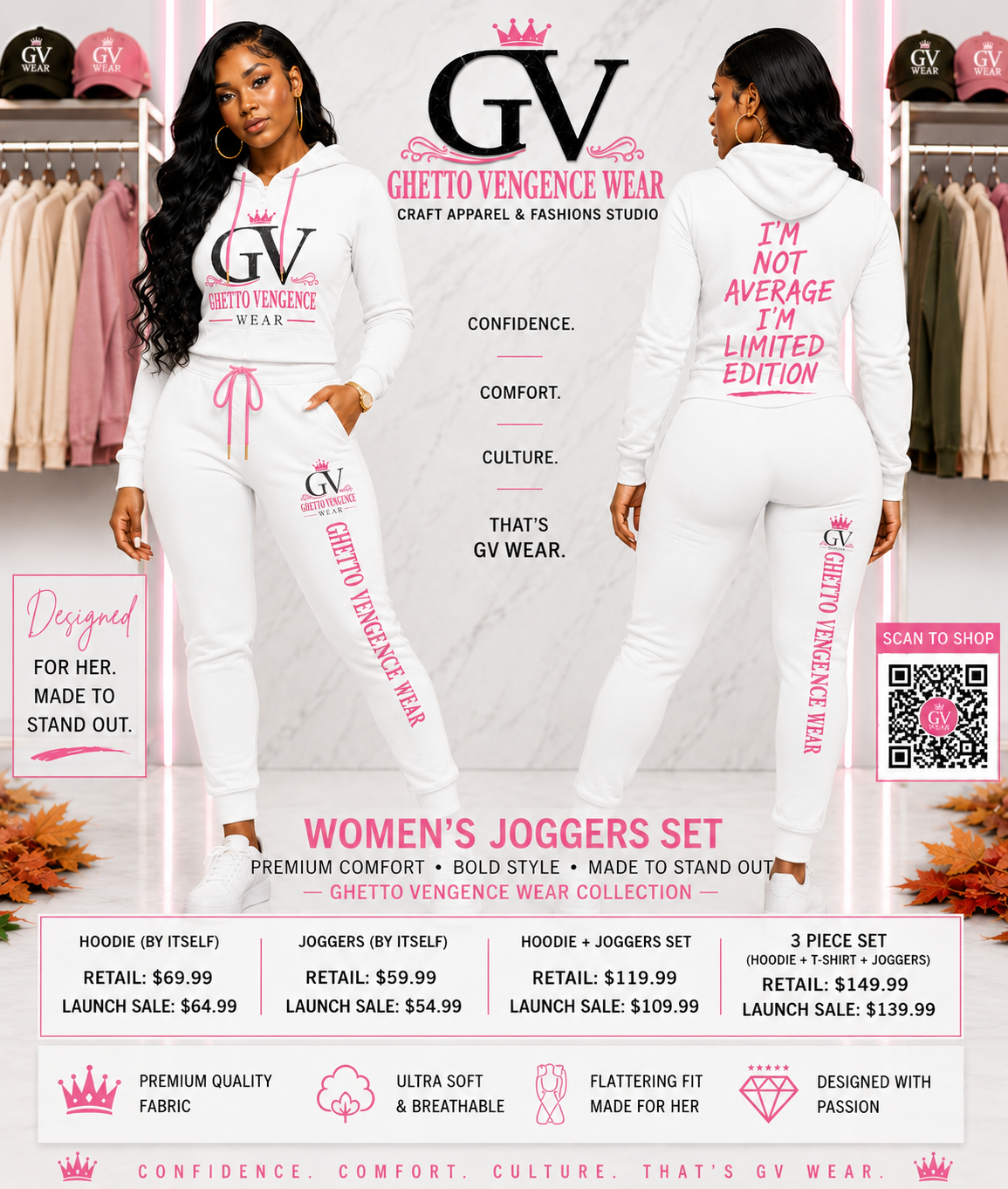 Women Ghetto Vengence Wear Diagonal