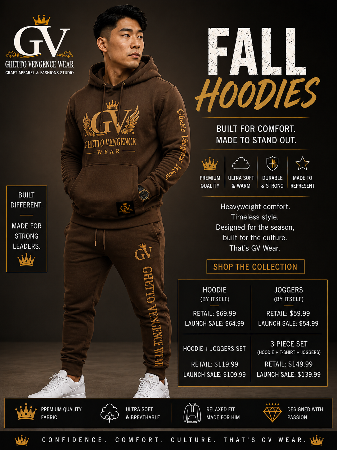 Ghetto Vengence Wear Fall Hoodie & Joggers Set