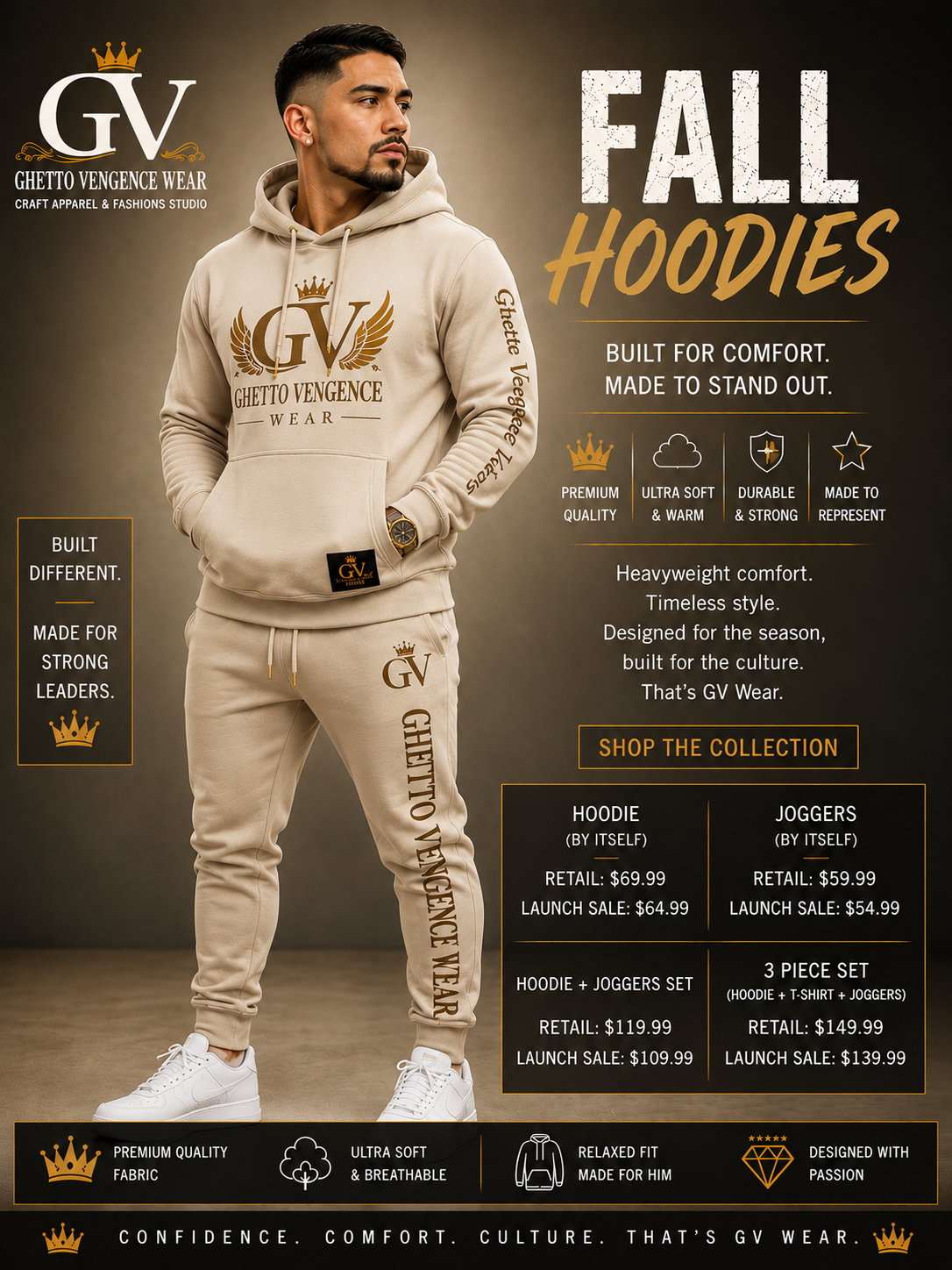 Ghetto Vengence Wear Fall Hoodie & Joggers Set