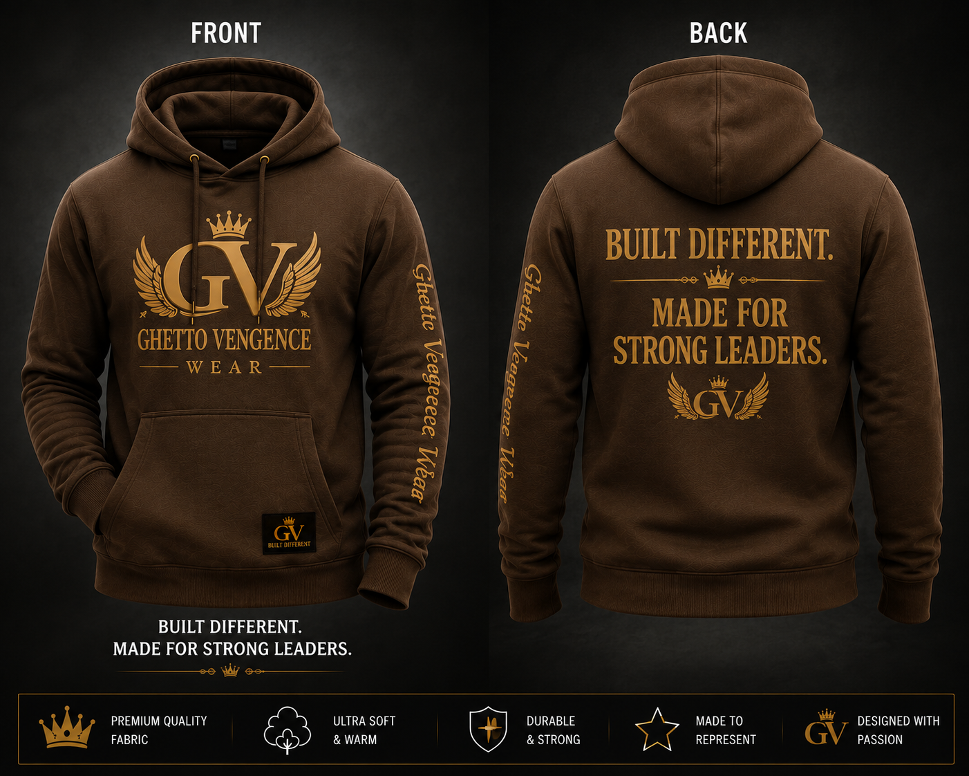 Ghetto Vengence Wear Fall Fit Hoodie