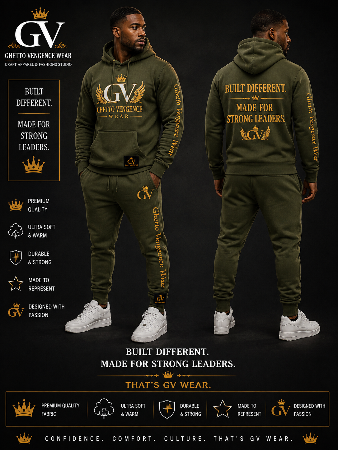 Ghetto Vengence Wear Fall Hoodie & Joggers Set