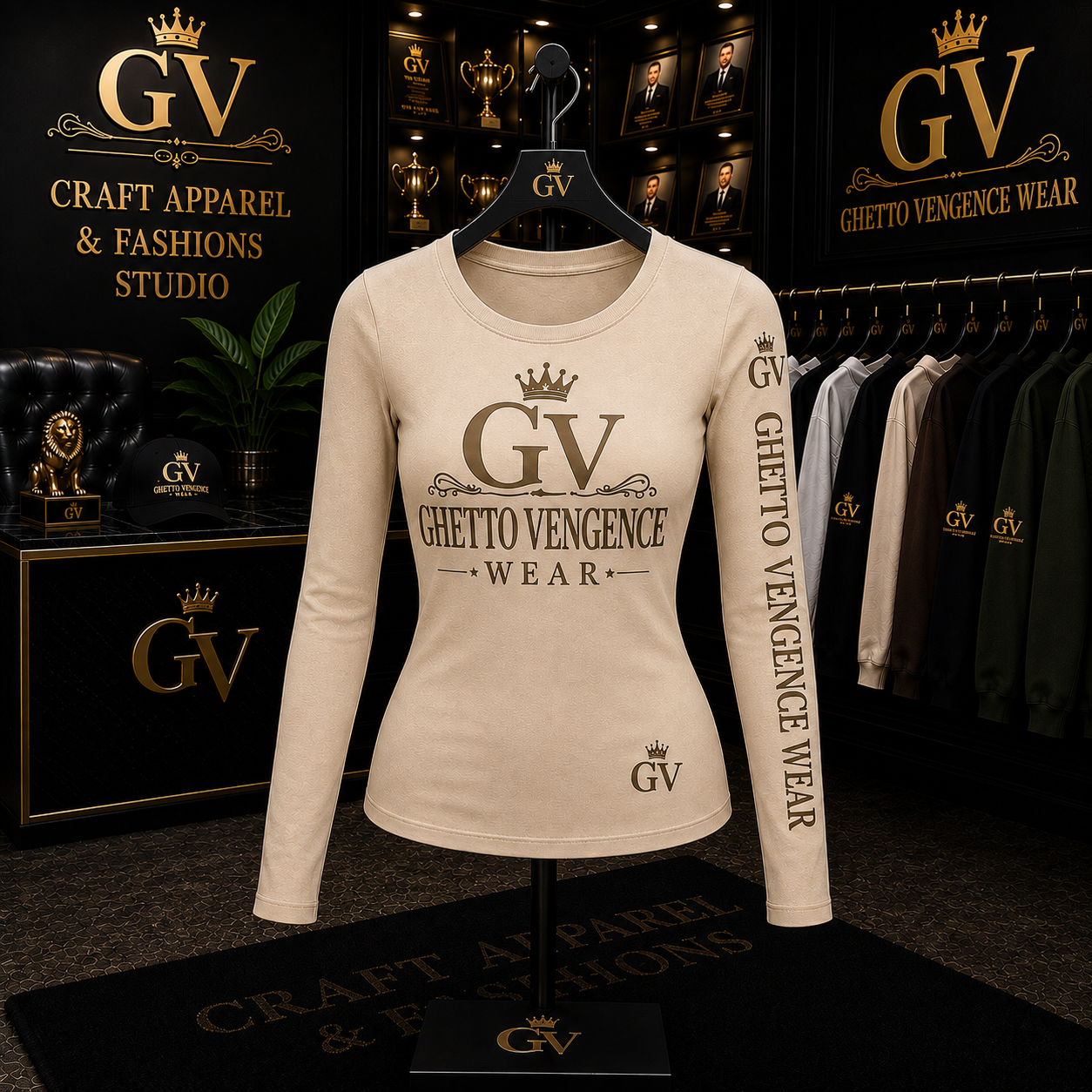 Ghetto Vengence Wear Signature Women's Long Sleeve T-Shirt
