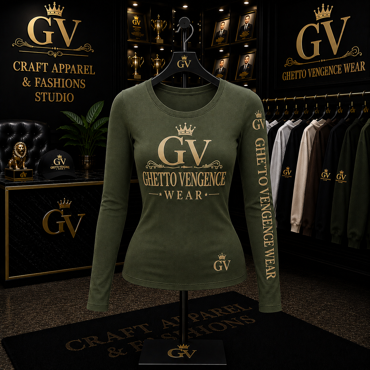 Ghetto Vengence Wear Signature Women's Long Sleeve T-Shirt