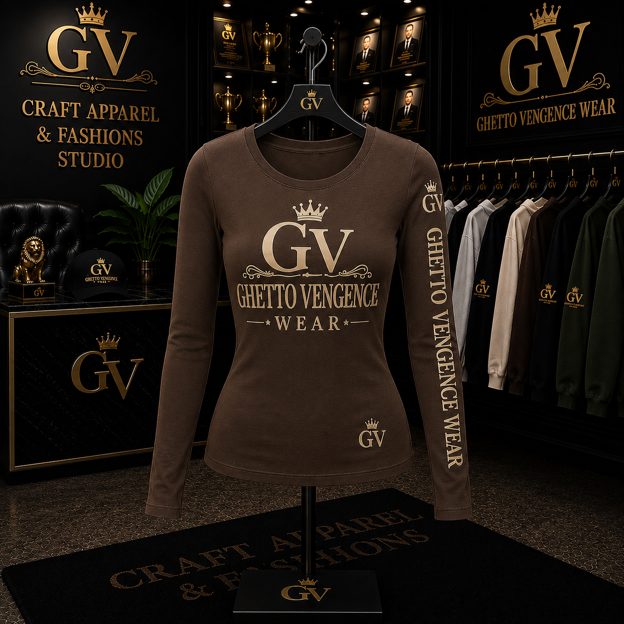Ghetto Vengence Wear Signature Women's Long Sleeve T-Shirt