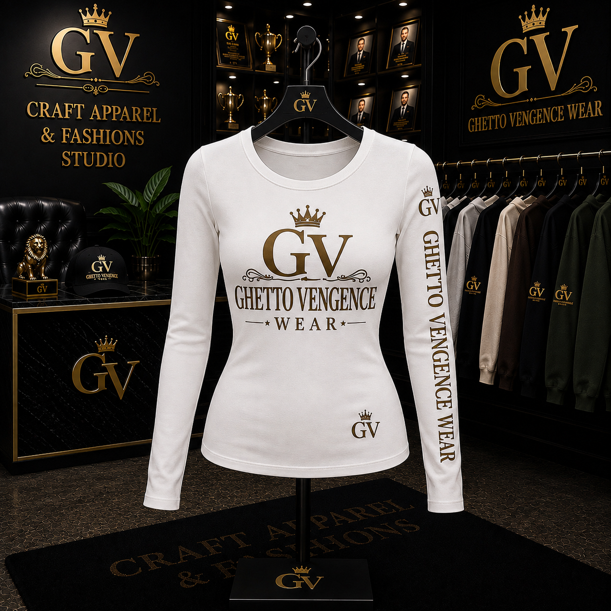 Ghetto Vengence Wear Signature Women's Long Sleeve T-Shirt