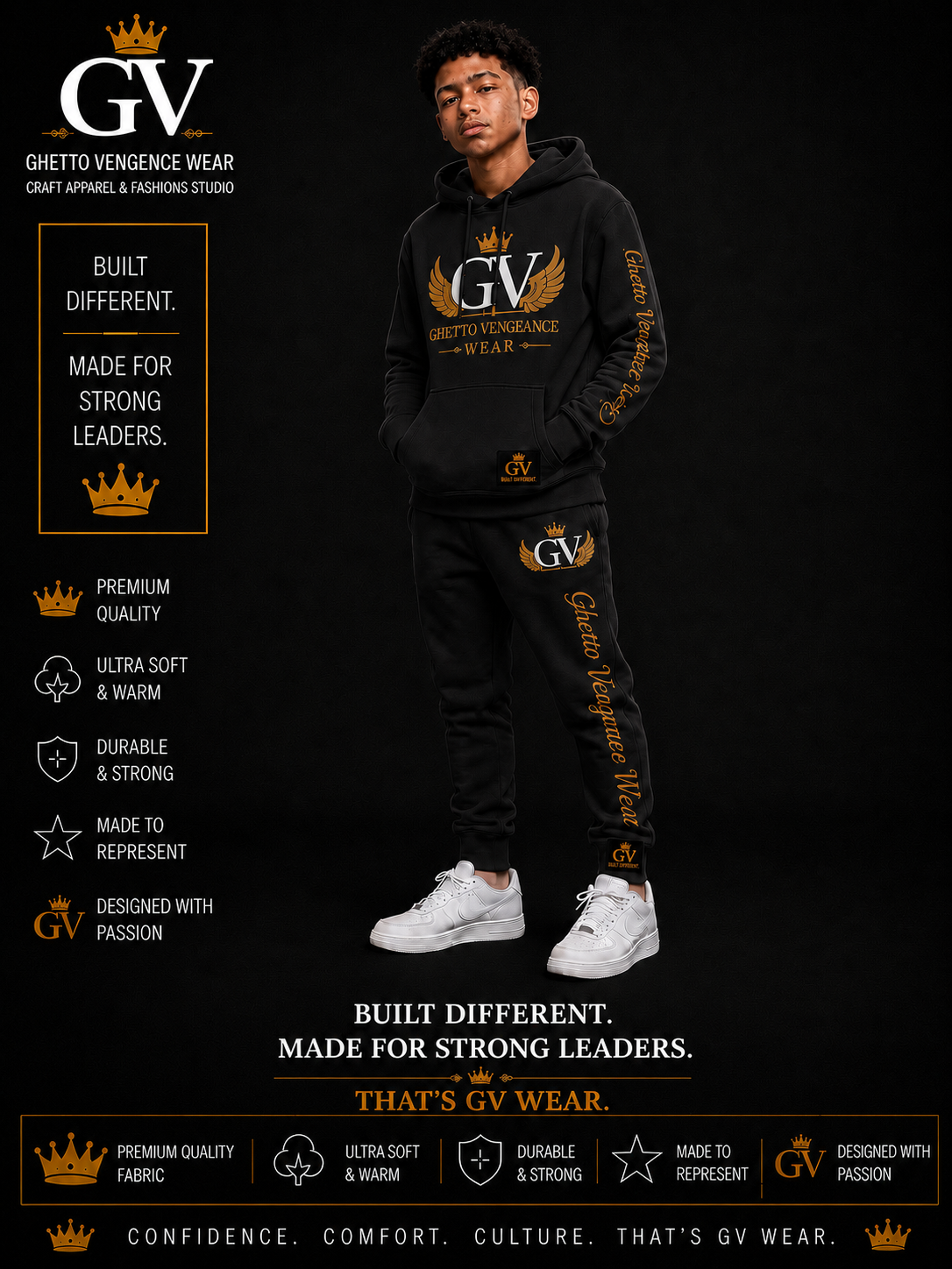Ghetto Vengence Wear Teen Joggers Set