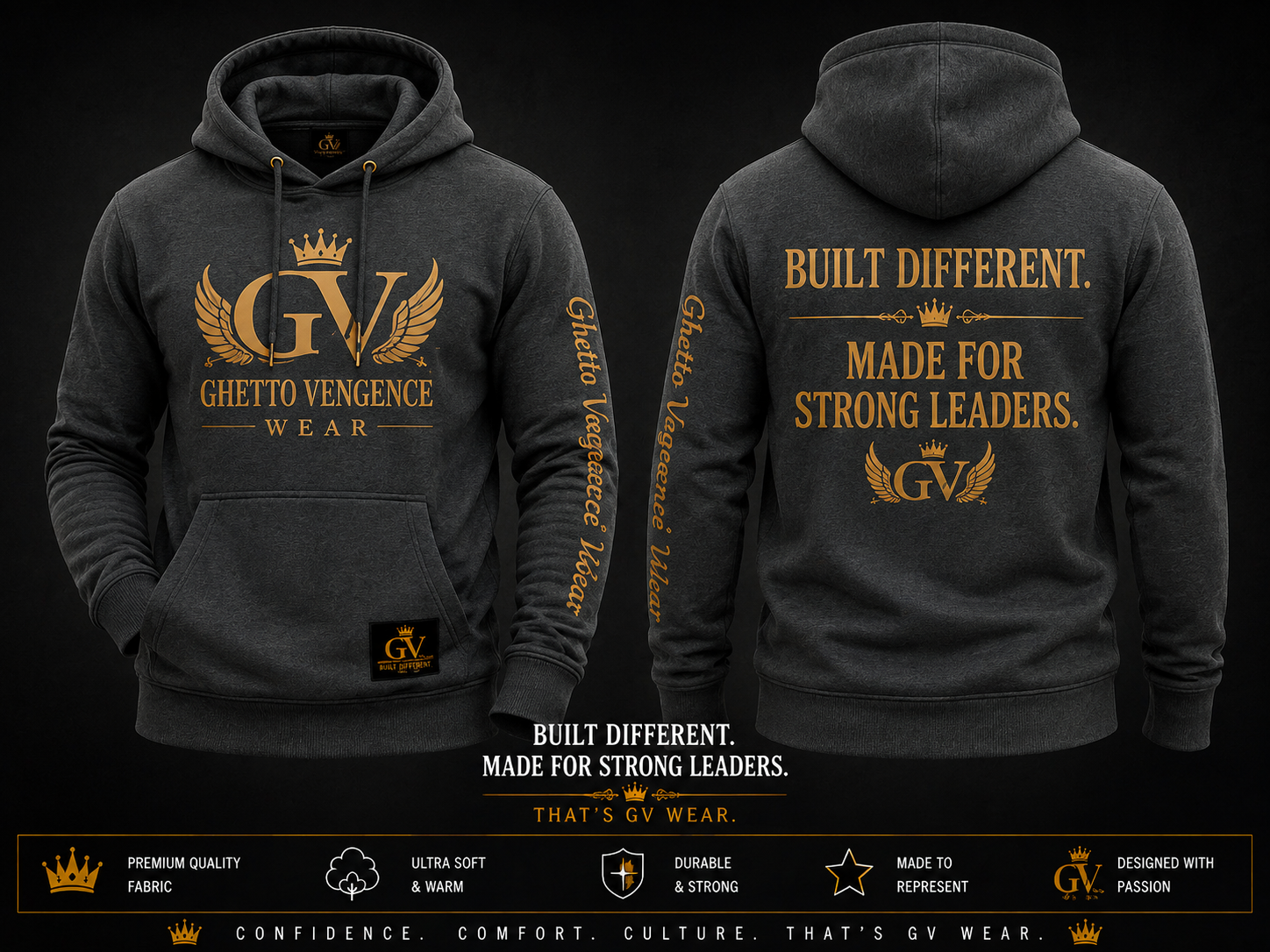 Ghetto Vengence Wear Fall Fit Hoodie
