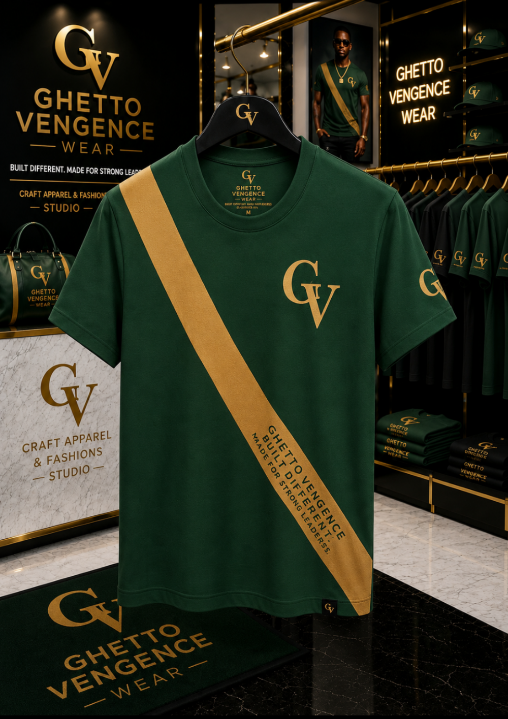 Ghetto Vengence Wear Diagonal 1 Designer Shirt