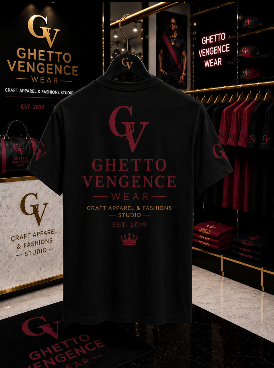 Ghetto Vengence Wear Diagonal 1 Designer Shirt