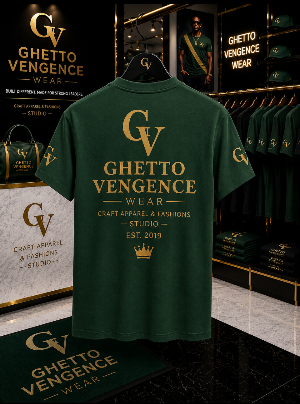 Ghetto Vengence Wear Diagonal 1 Designer Shirt