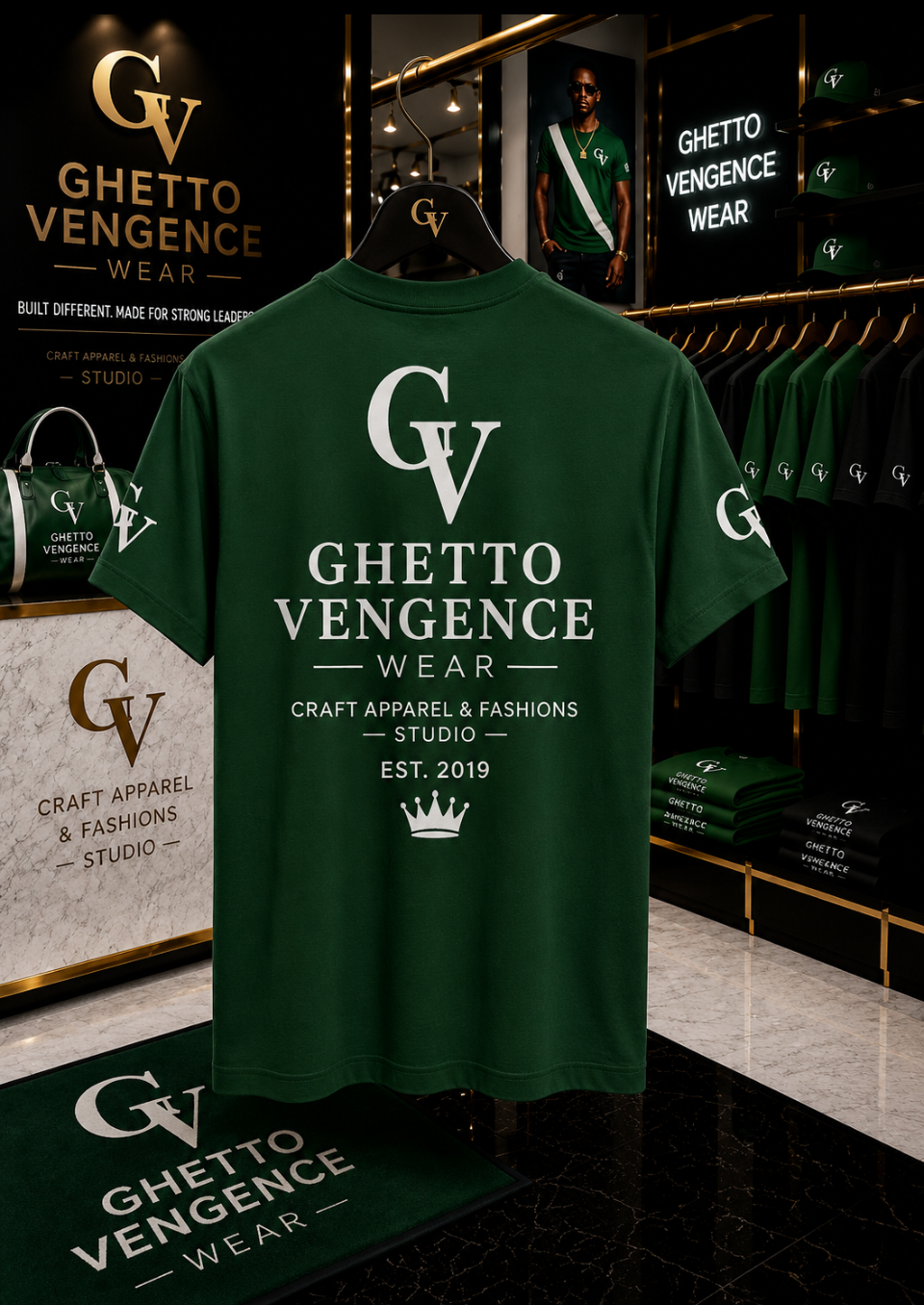 Ghetto Vengence Wear Diagonal 1 Designer Shirt