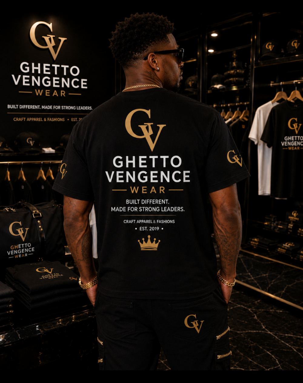 Ghetto Vengence Wear Diagonal 1 Designer Shirt