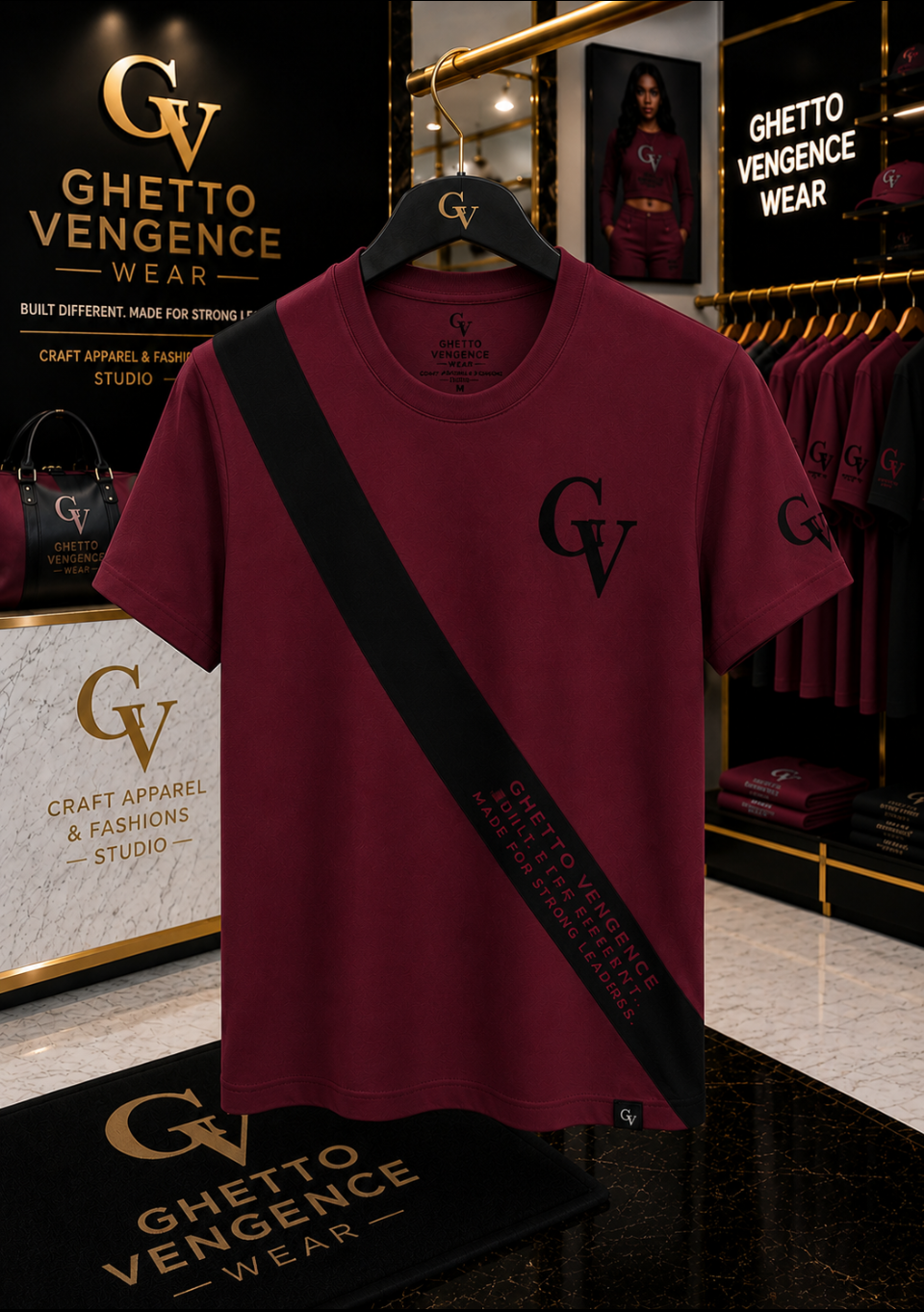 Ghetto Vengence Wear Diagonal 1 Designer Shirt