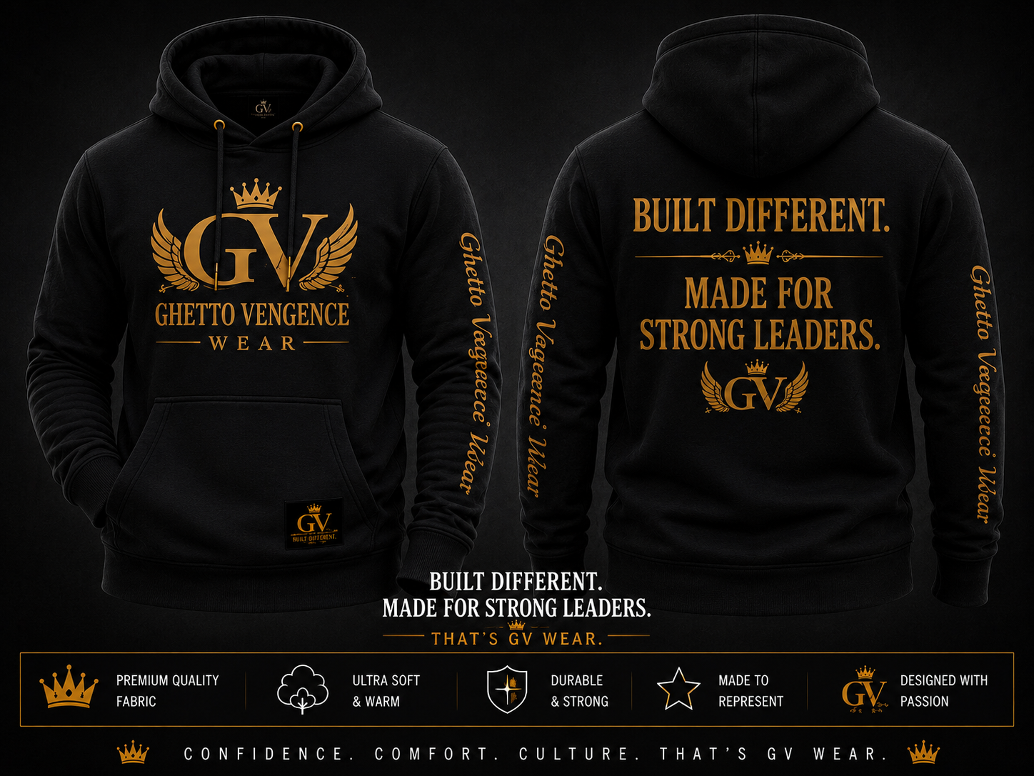 Ghetto Vengence Wear Fall Fit Hoodie