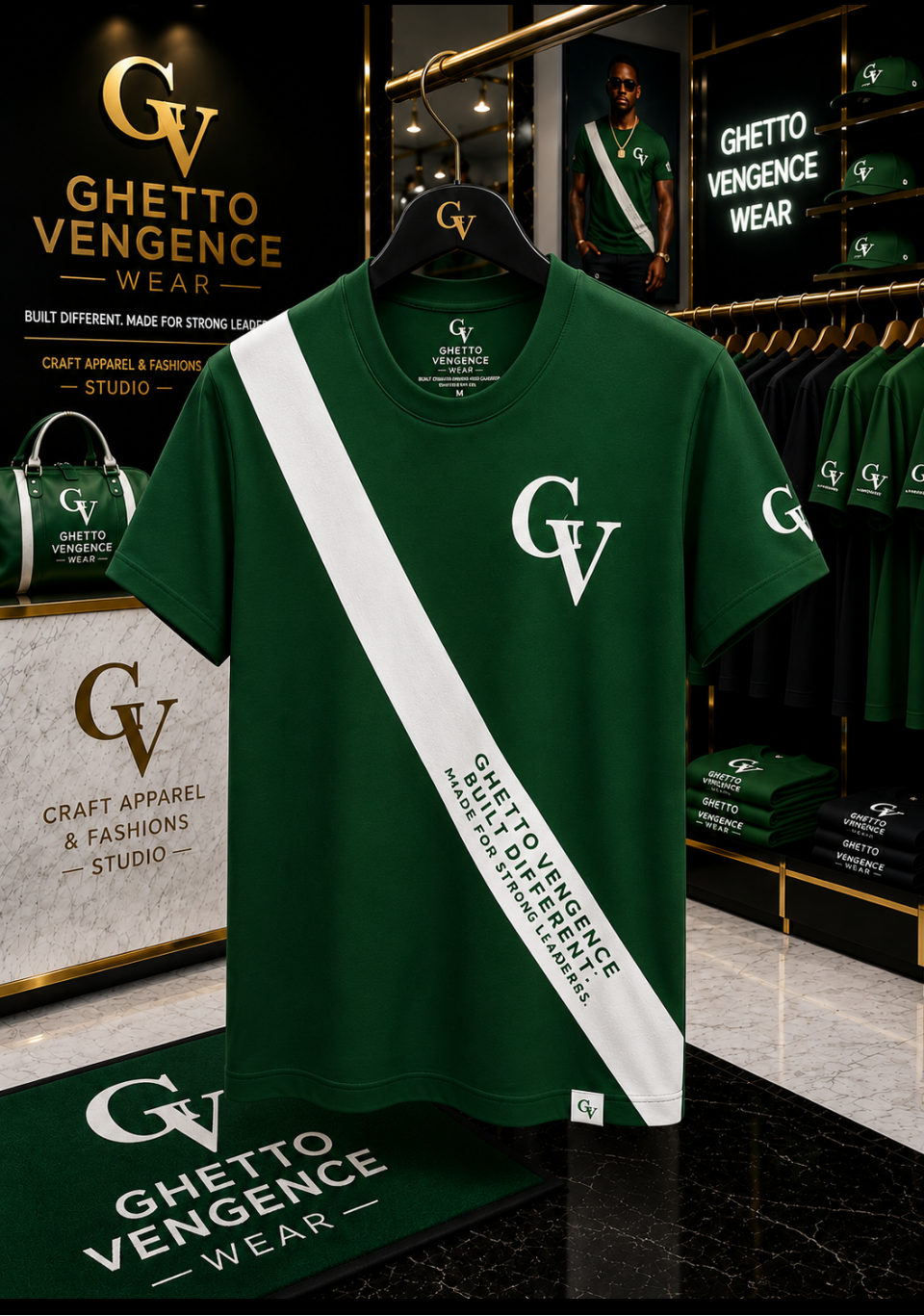 Ghetto Vengence Wear Diagonal 1 Designer Shirt