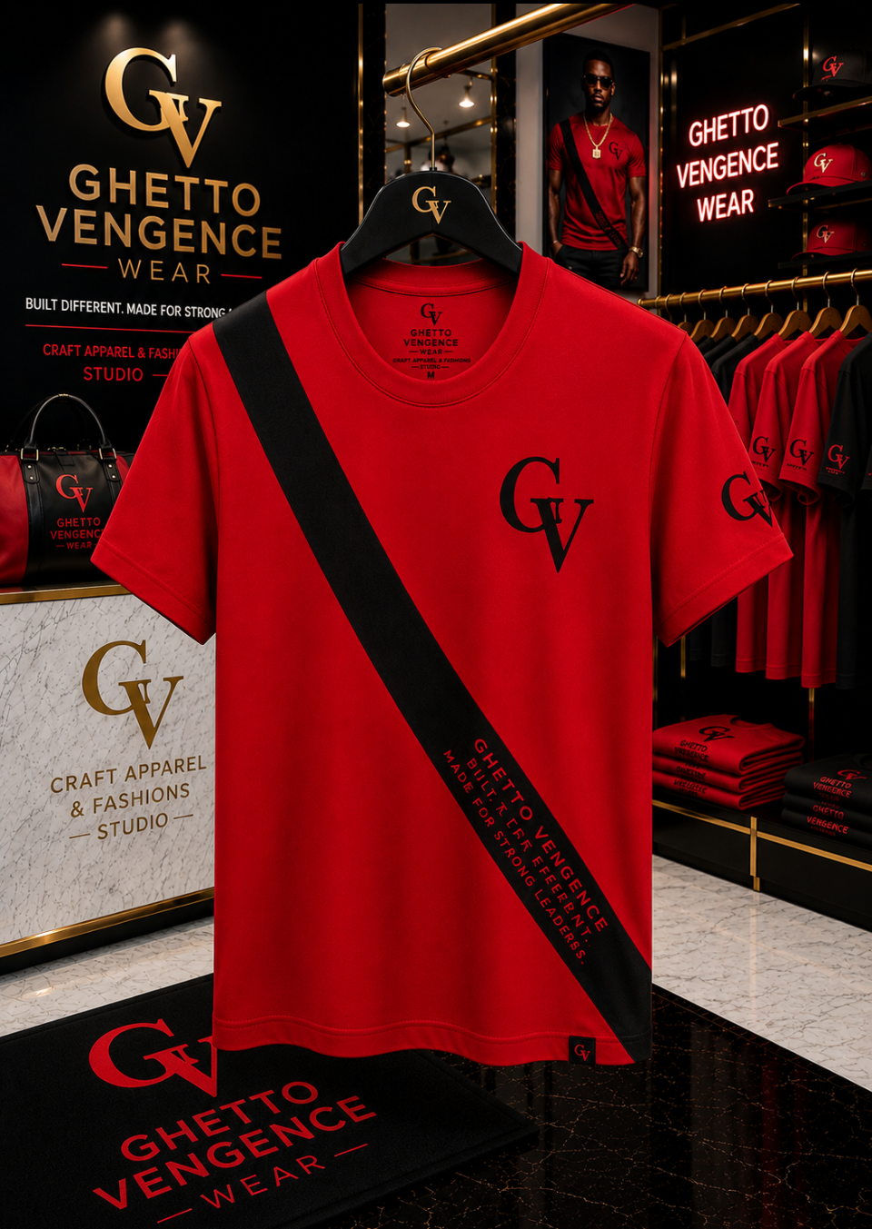 Ghetto Vengence Wear Diagonal 1 Designer Shirt